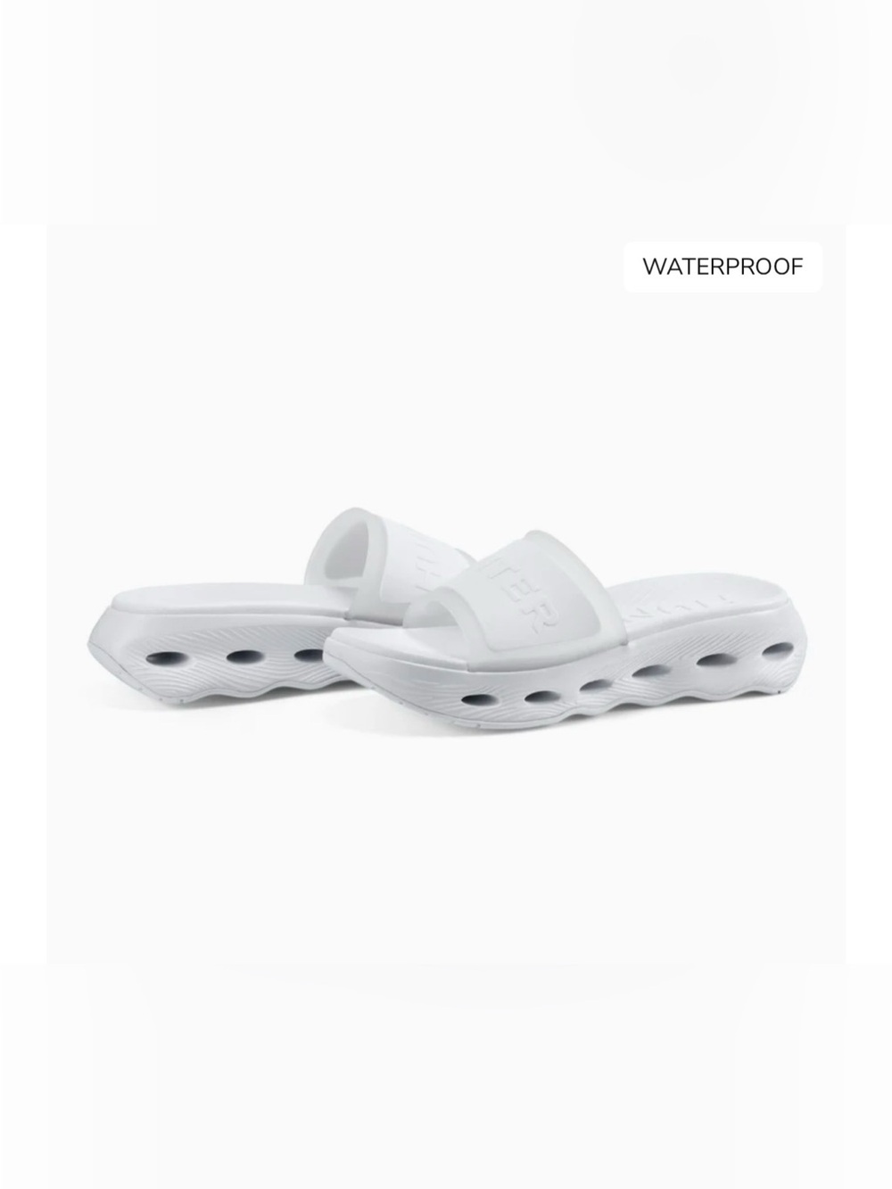 Hunter White Geneva Slip on Slide-in/sandal